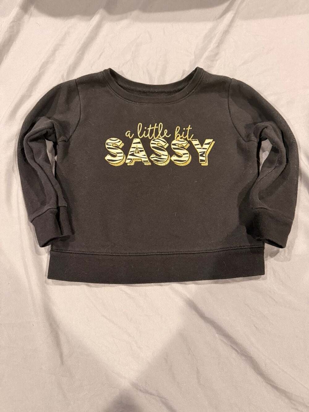 Baby And Toddler Girls Long Sleeve Sassy Graphic Tee - BLACK